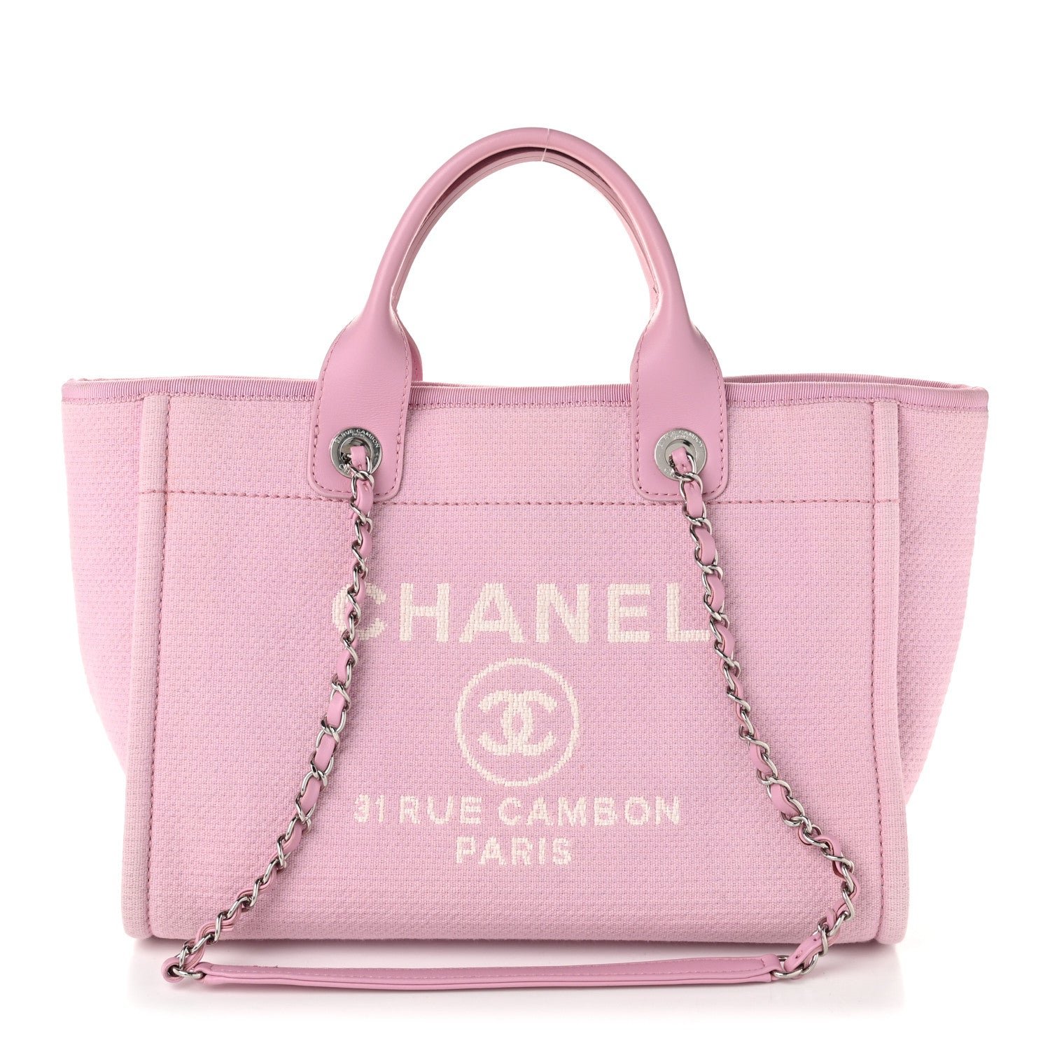 Chanel Mixed Fibers Small Deauville Tote Pink