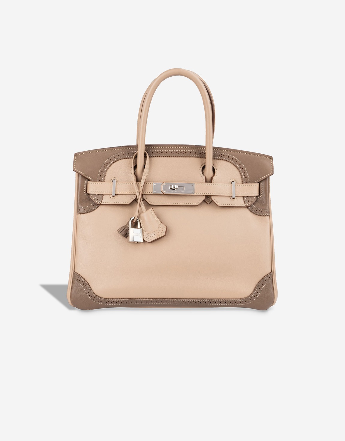 Hermes 
		Birkin Ghillies 30 Swift Argile / Étoupe    