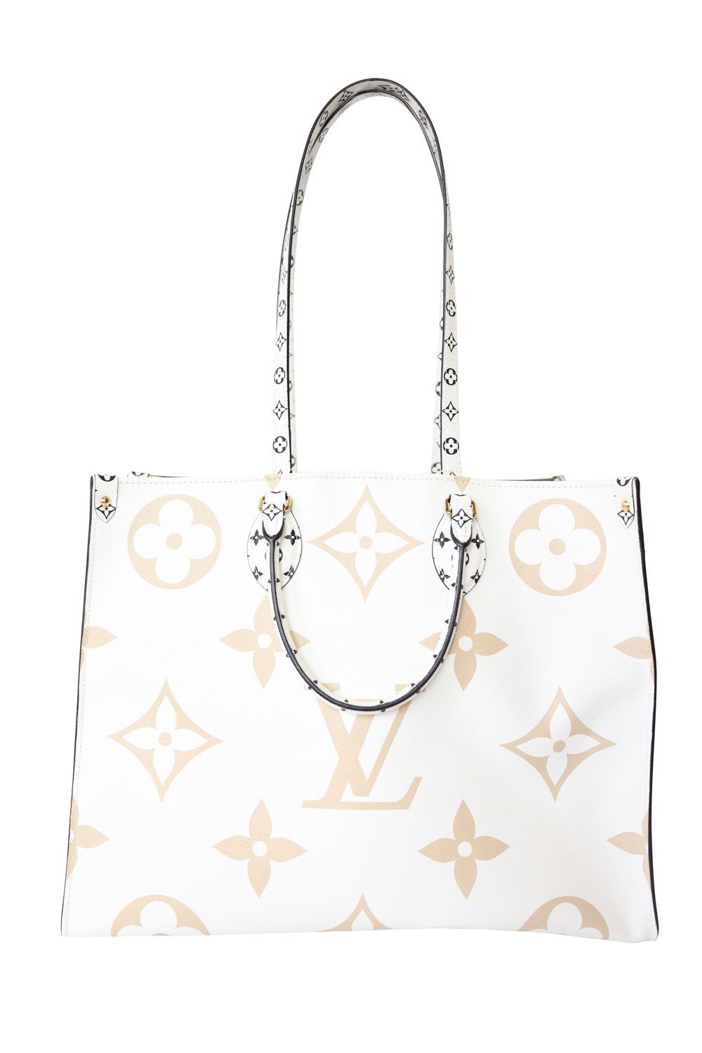 Louis Vuitton Louis Vuitton OnTheGo GM, Olive Green and White Giant Monogram with Gold Hardware, Preowned in Dustbag WA001