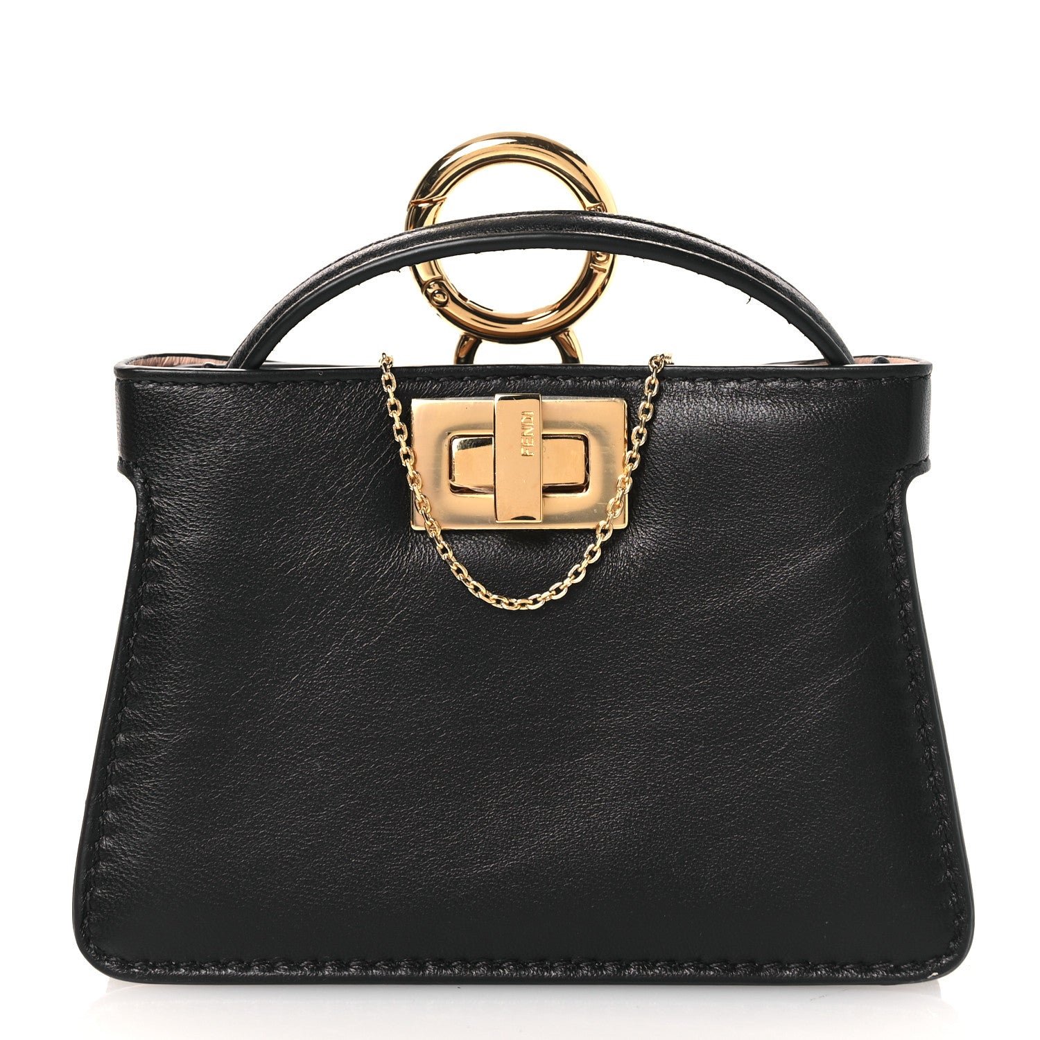 Fendi Nappa Sigma Pico Peekaboo Charm Black