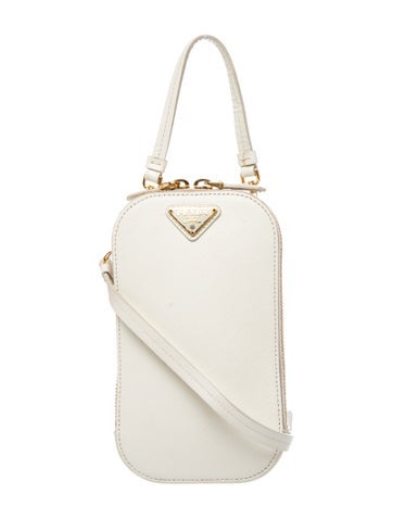 Enameled Metal Triangle Leather Phone Pouch