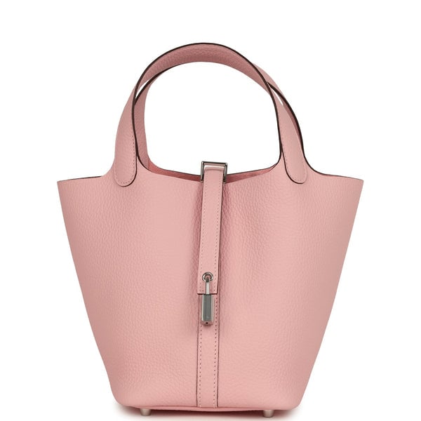 Hermes Hermes Picotin Lock 18 Rose Sakura Clemence Palladium Hardware