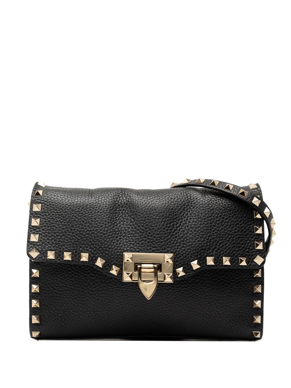 2010-2026 Small Grainy Calfskin Rockstud Flap crossbody bag