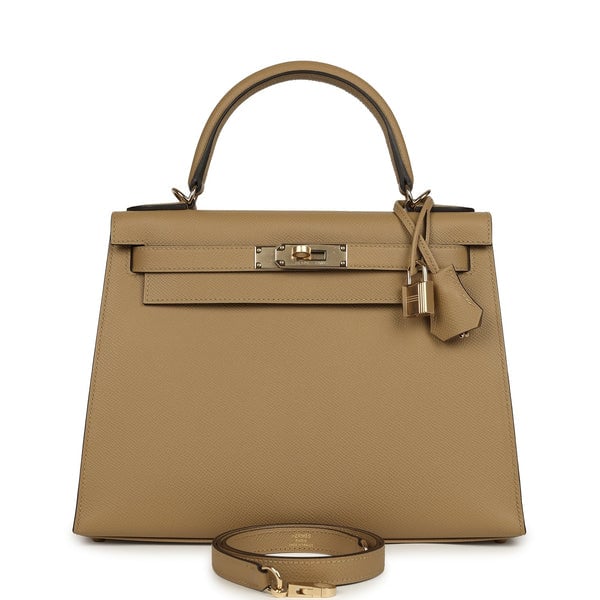 Hermes Hermes Kelly Sellier 28 Poussiere Epsom Permabrass Hardware