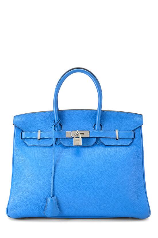 Hermes Blue Hydra Clemence Birkin 35