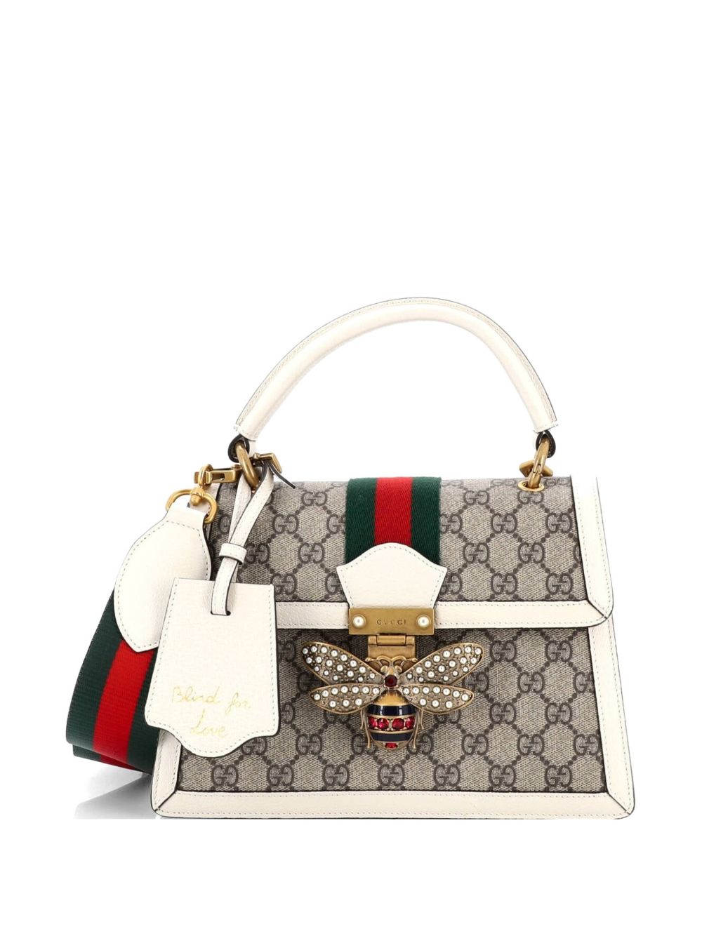 Queen Margaret Top Handle Bag GG Coated Canvas with Leather Small satchel