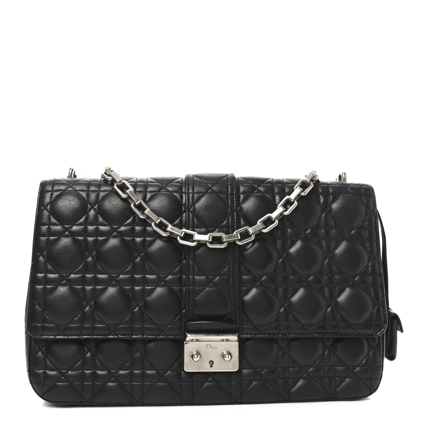 Dior Lambskin Cannage Large Miss Dior Flap Black