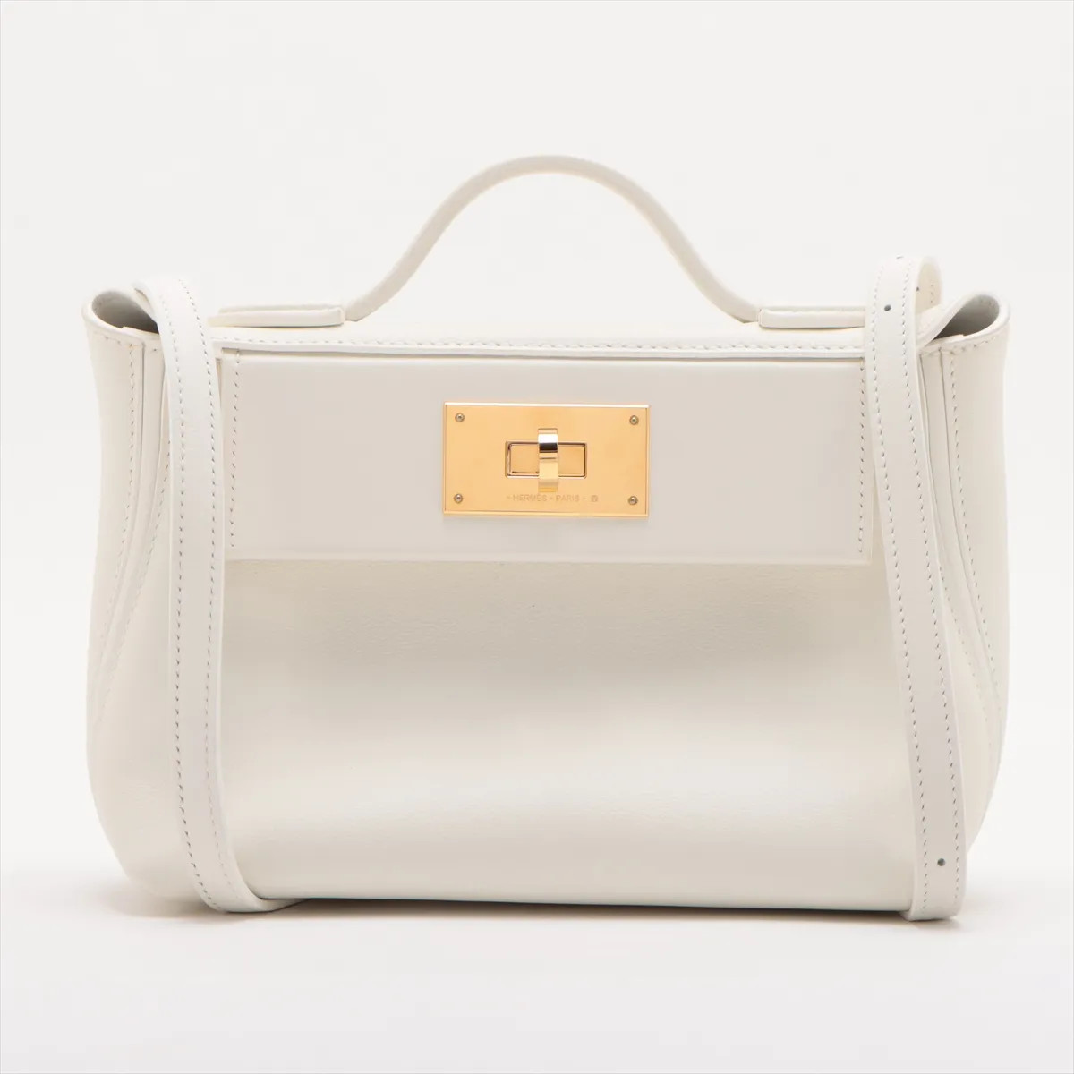 Hermès sacks Le Vingt Cuatre 24/24 mini 21 Evercolor x Voswift White Gold Metal