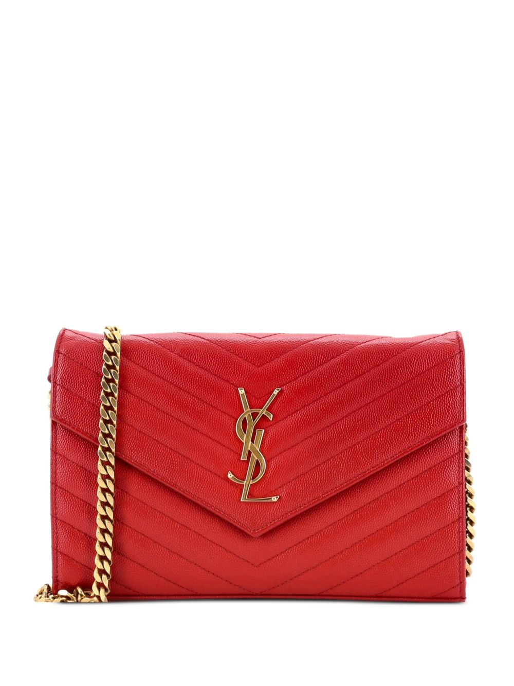 Classic Monogram Wallet on Chain Matelasse Chevron Leather Medium crossbody bag