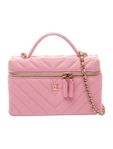 Chevron Slim Vanity Case w/ Chain
