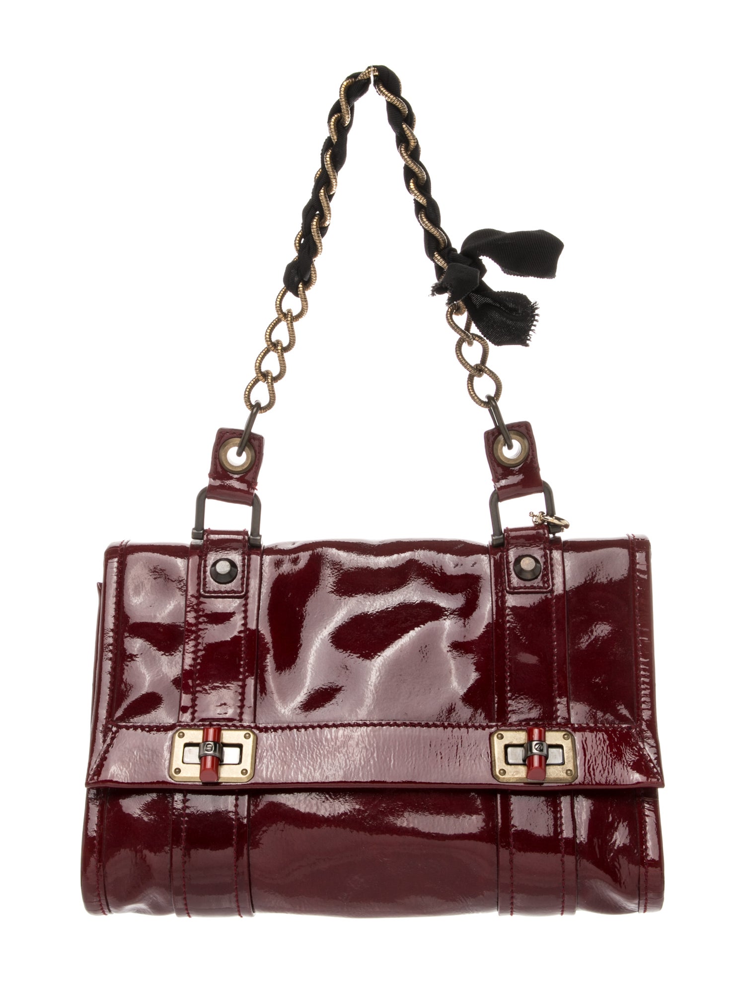 Patent Leather Top Handle Bag