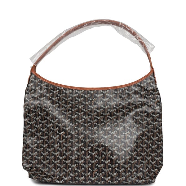 Goyard Goyard Goyardine Black and Brown Boheme Hobo Bag Palladium Hardware