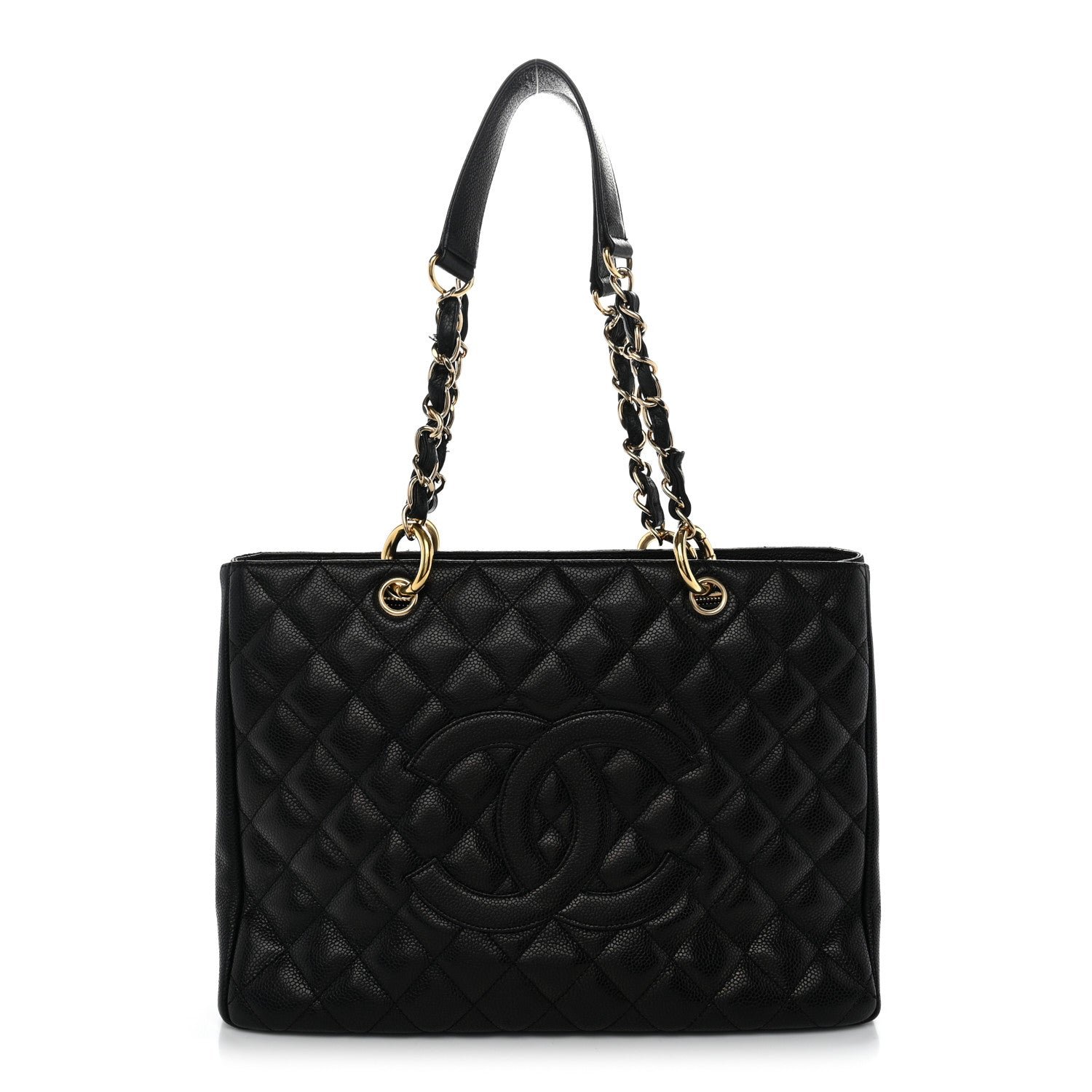 Caviar Quilted Grand Shopping Tote GST Black