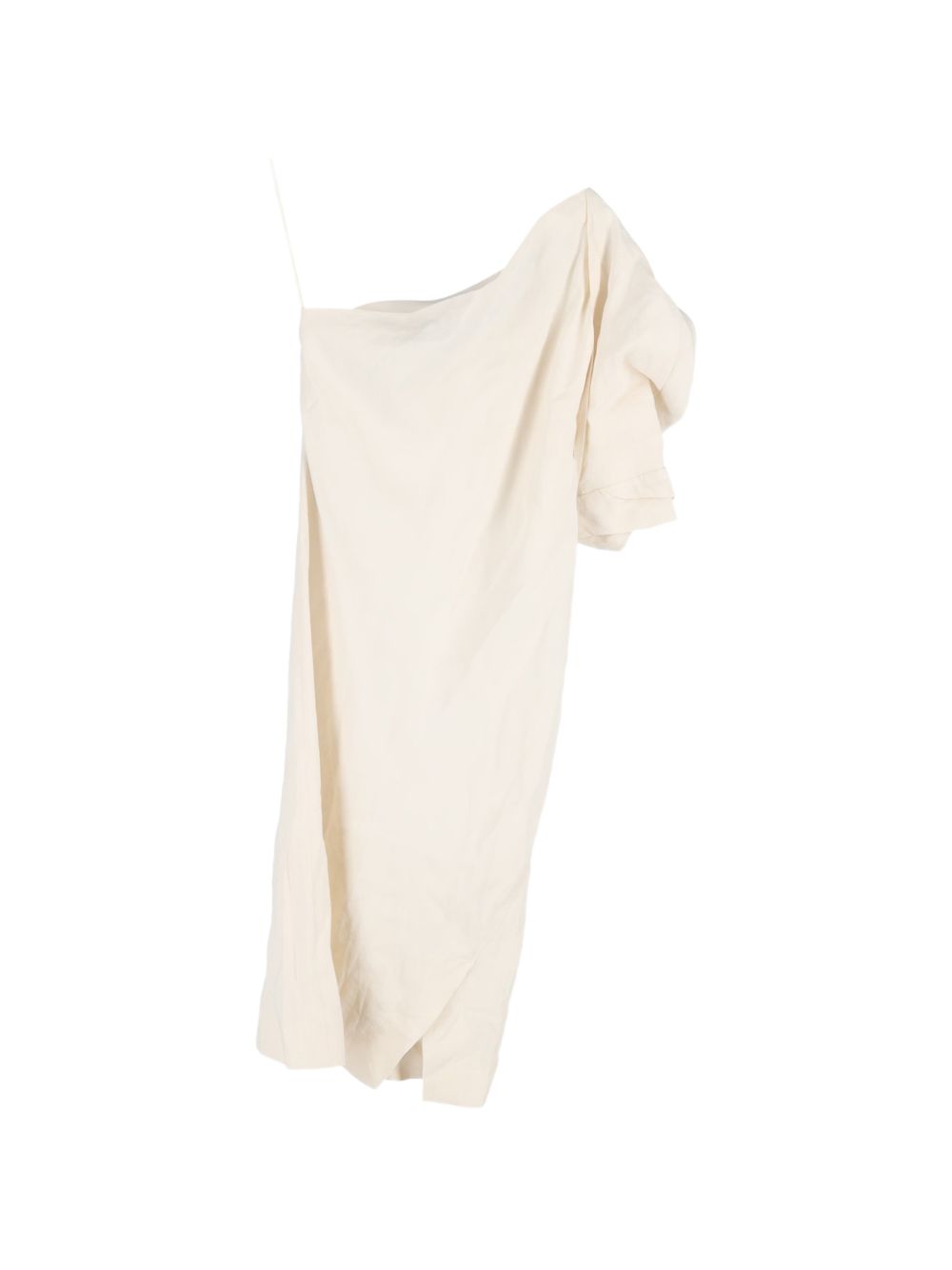 one-shoulder linen midi dress