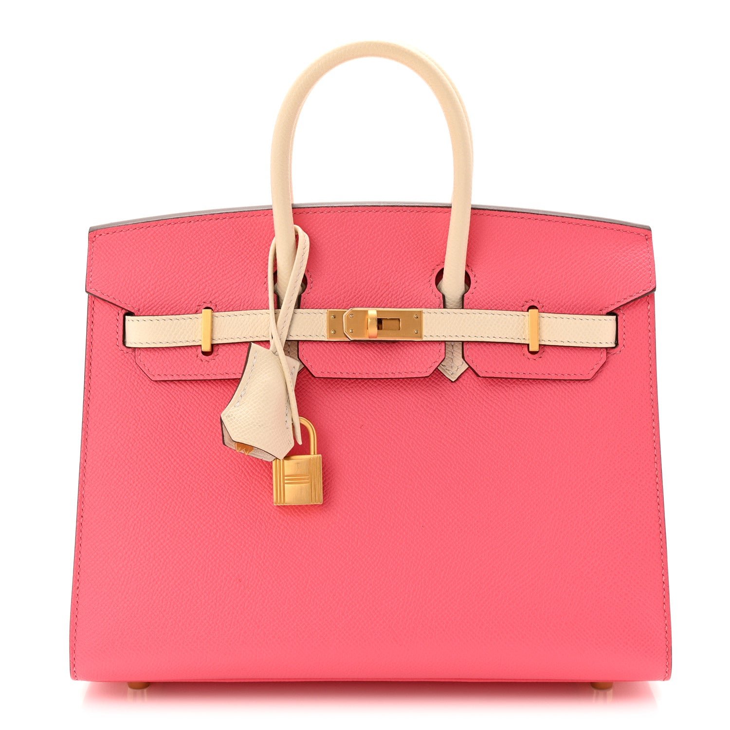 Hermes Epsom Horseshoe Birkin Sellier 25 Rose Azalee Nata