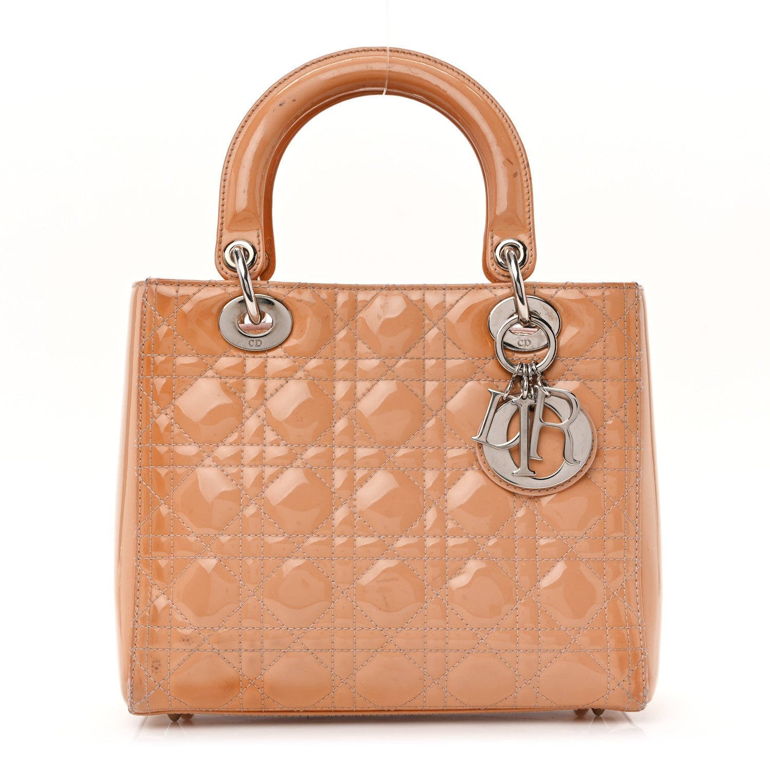 Christian Dior Patent Cannage Medium Lady Dior Dark Beige