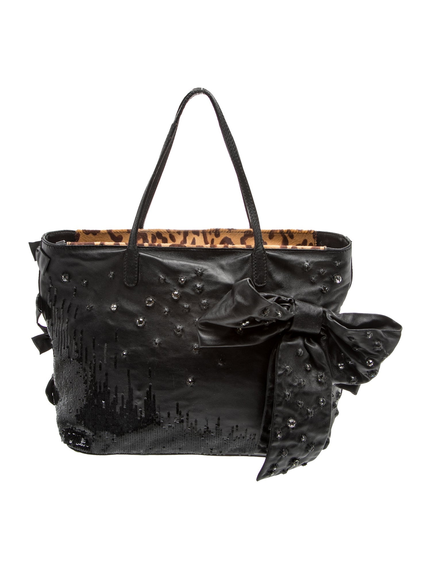 Leather Sequined 360 Bow Shopper Medium