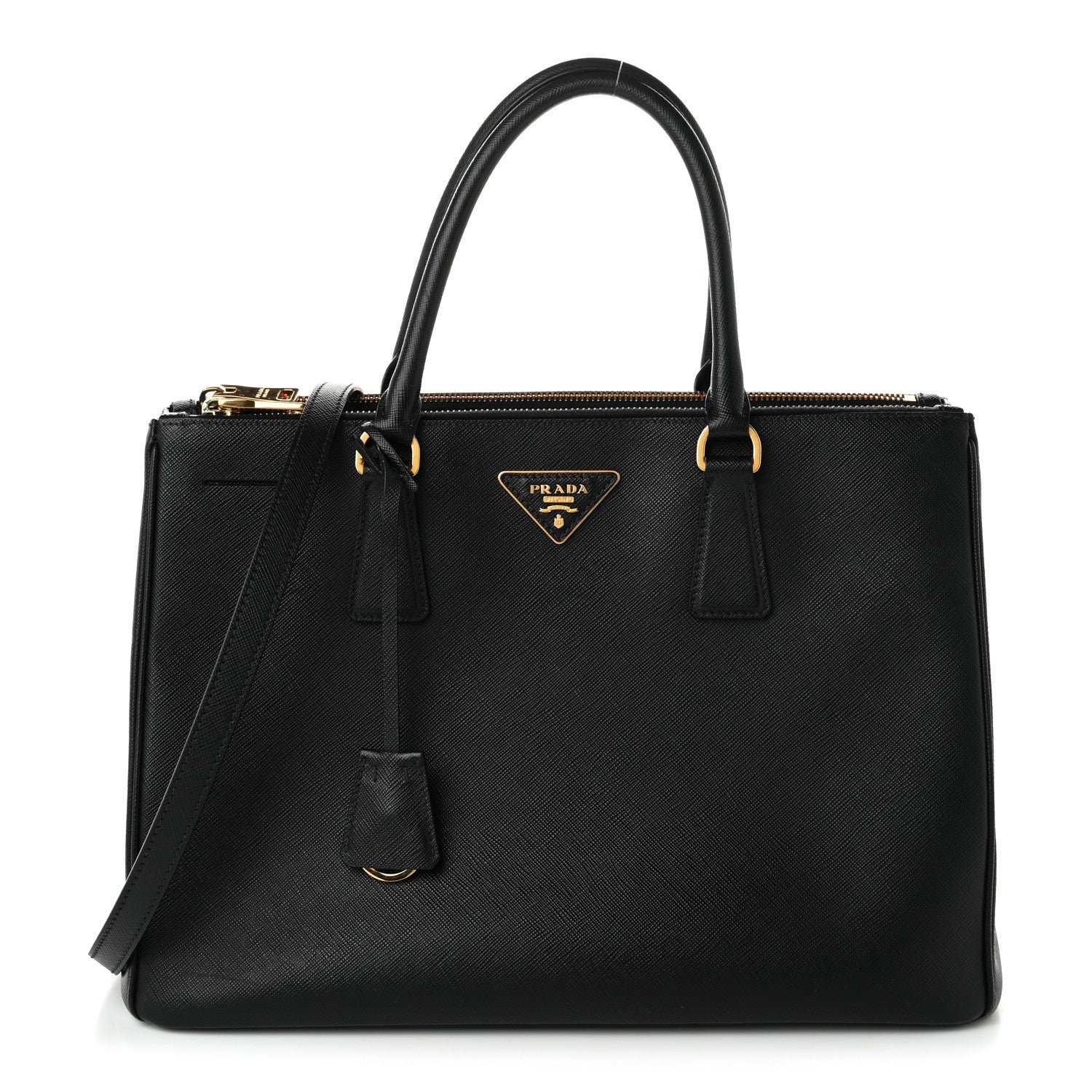 Prada Saffiano Lux Large Galleria Double Zip Tote Black