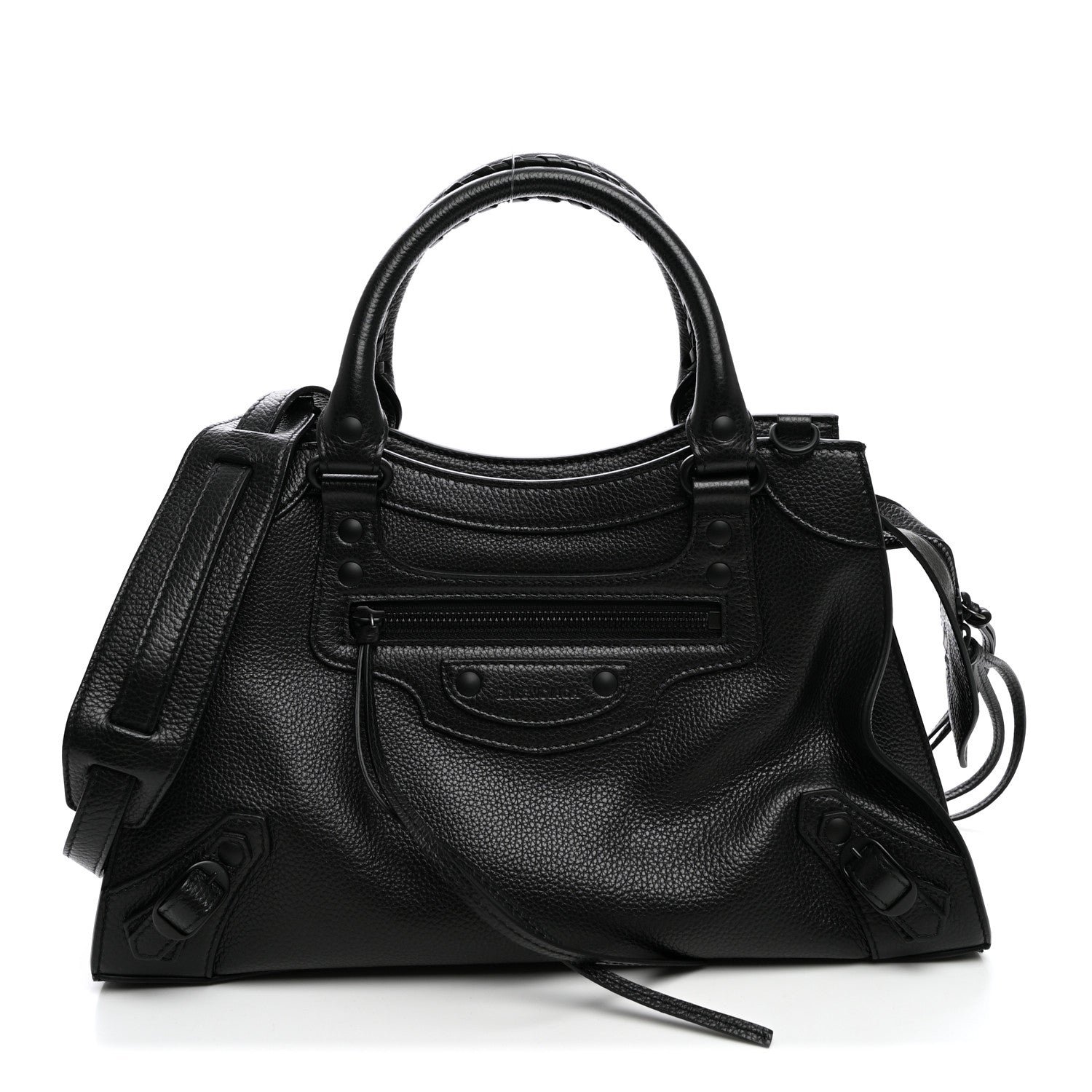 Balenciaga Grained Calfskin Neo Classic Black Hardware S City Black