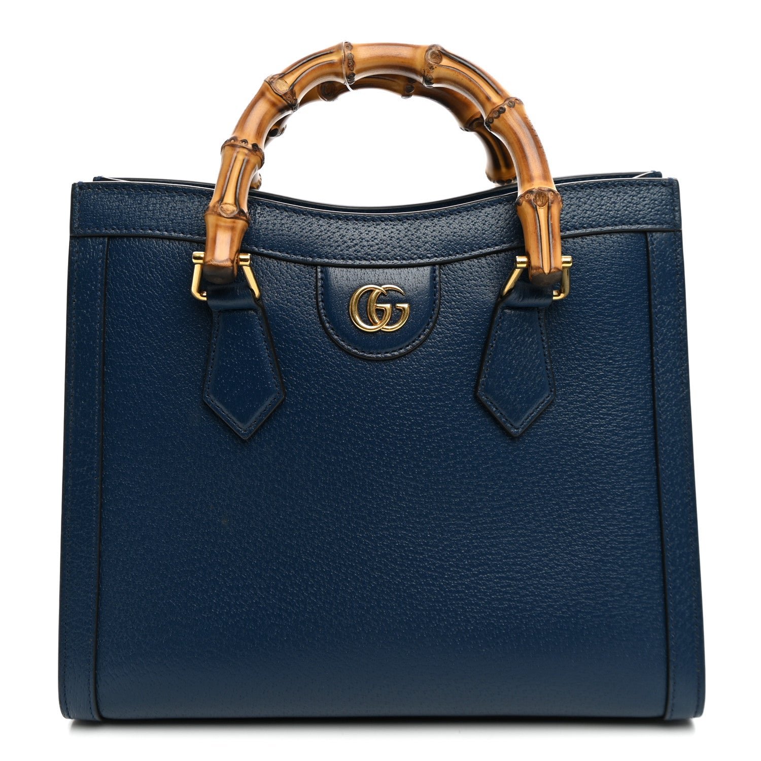 Gucci Textured Dollar Calfskin Web Small Diana Tote Bag Royal Crop