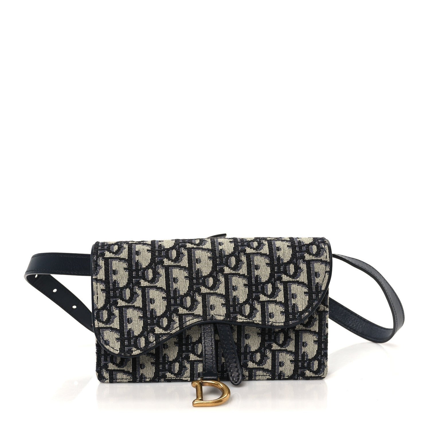 Christian Dior Oblique Saddle Belt Bag Blue