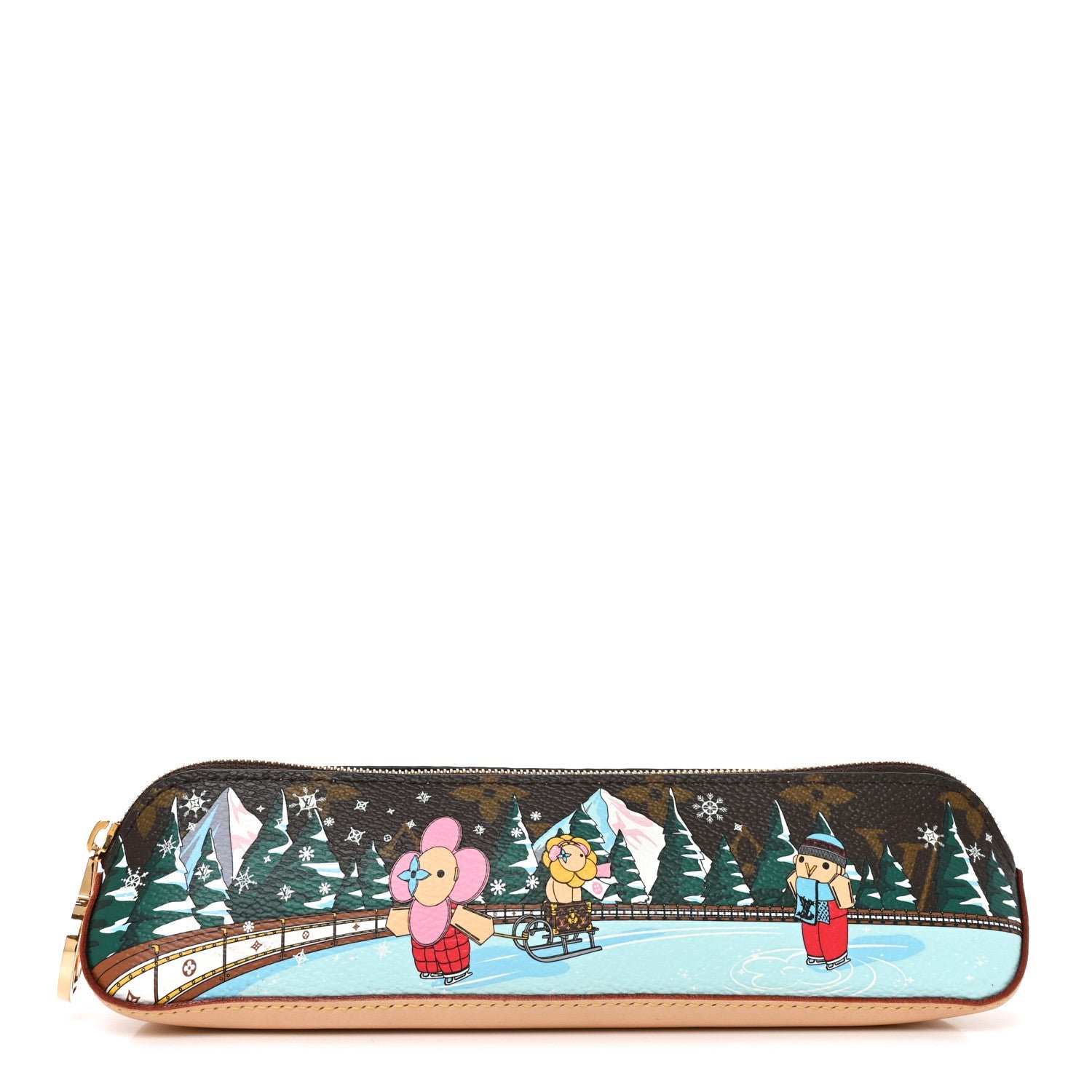 Louis Vuitton Monogram 2023 Christmas Animation Alpine Pencil Pouch Pink