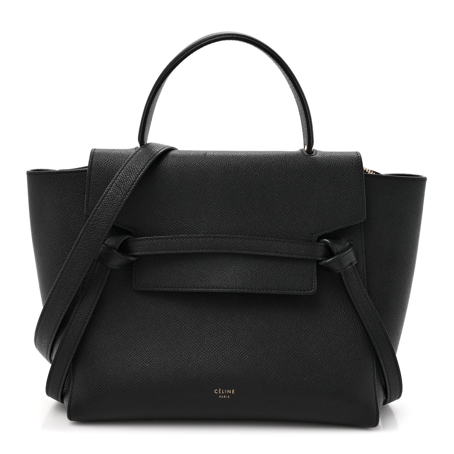 Grained Calfskin Micro Belt Bag Black
