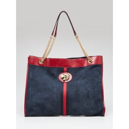 Gucci Blue Suede Large Rajah Tote Bag