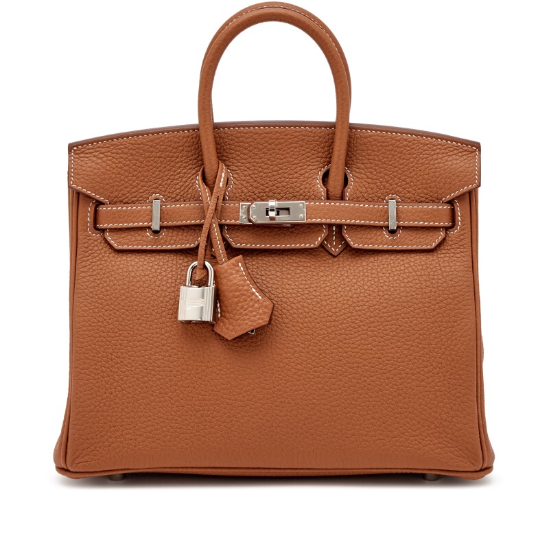 Hermes Gold Togo Birkin 25 Palladium Hardware