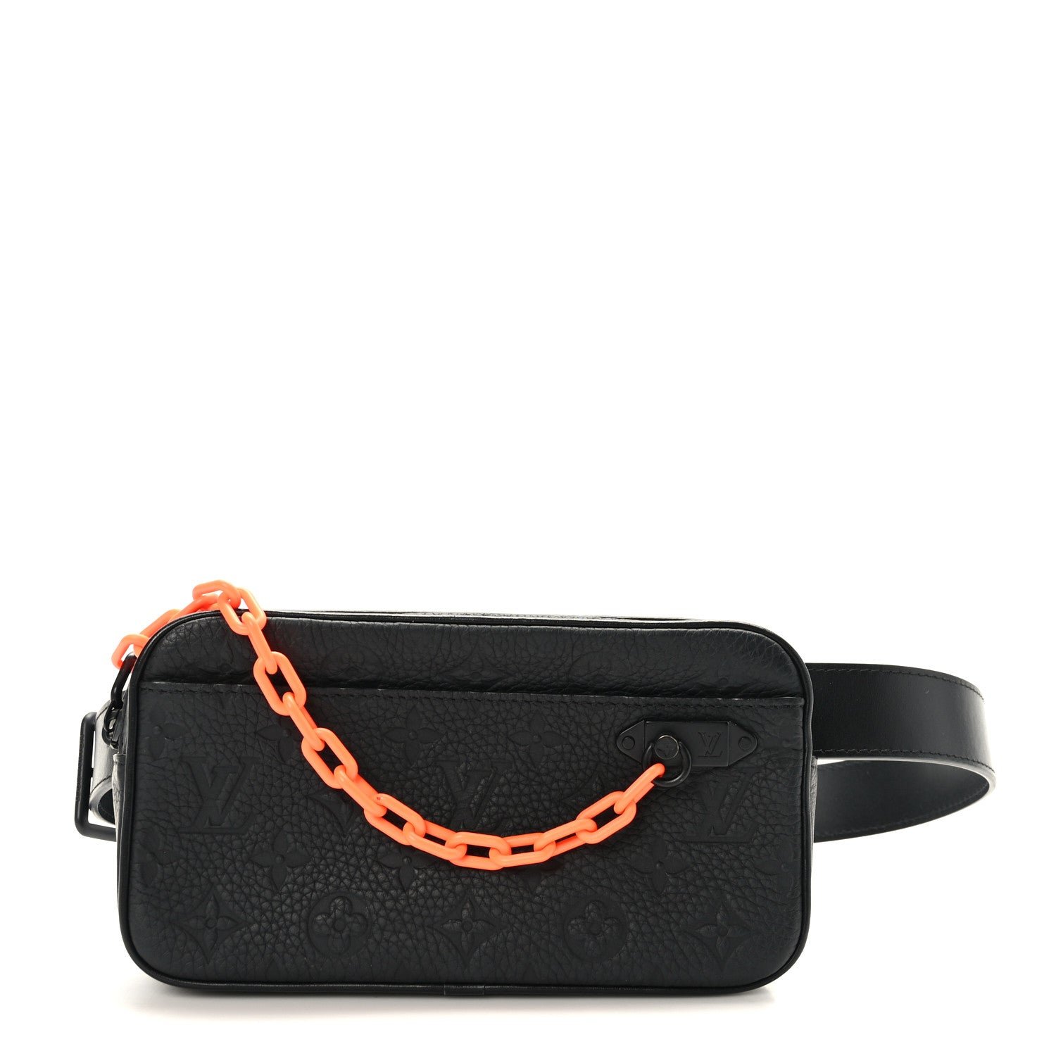 Louis Vuitton Taurillon Monogram Uniformes Solar Ray Soft Pochette Volga Belt Bag Black