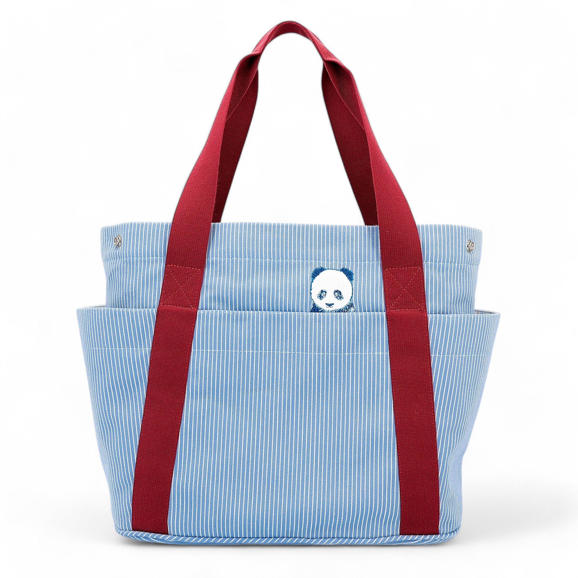 Excellent ( Rank SA ) HERMÈS Passe-passe nappy bag Blue Cotton Palladium hardware