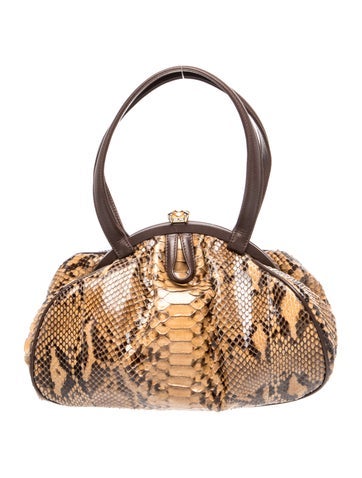 Embossed Leather Top Handle Bag