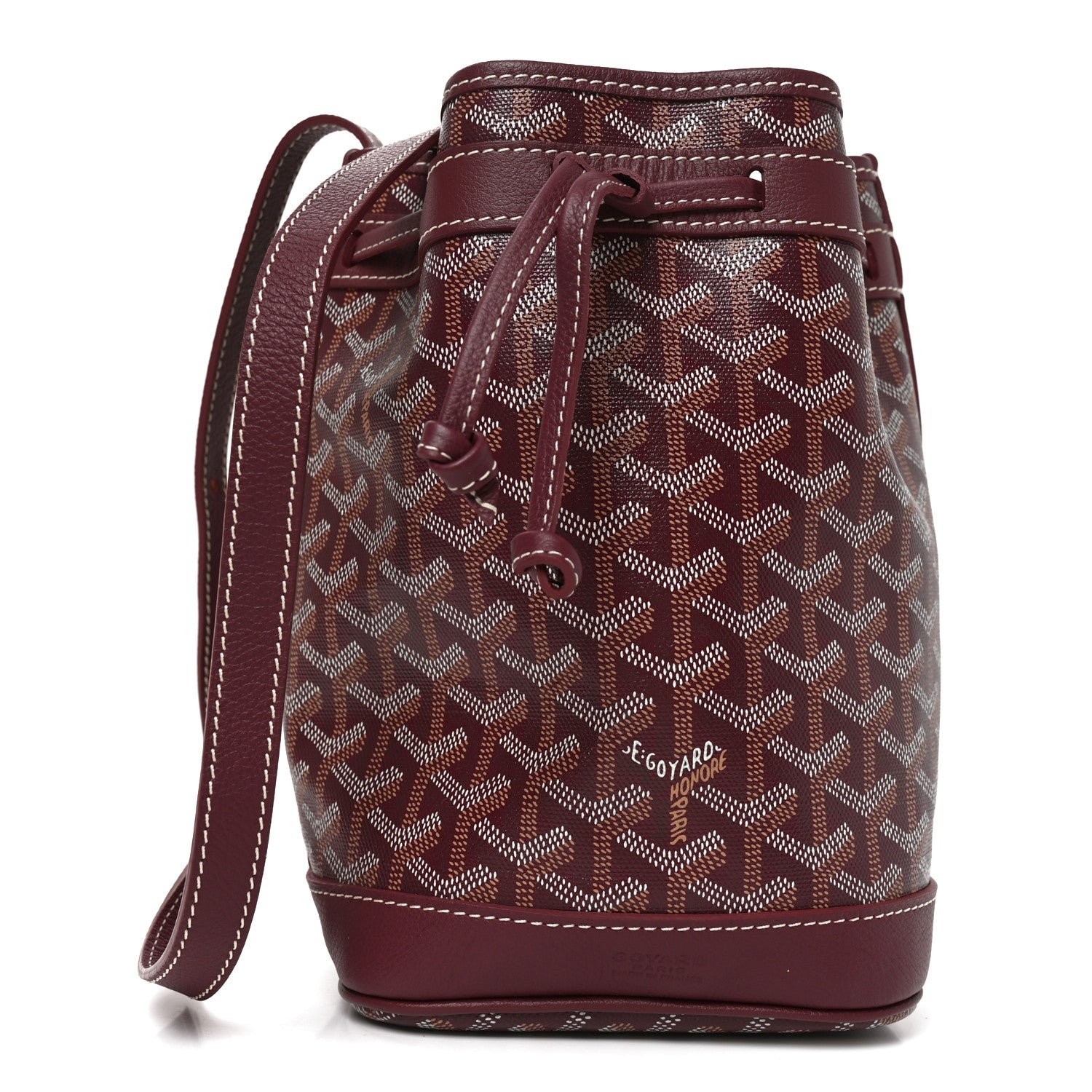 Goyard Goyardine Petit Flot Bucket Bag PM Burgundy