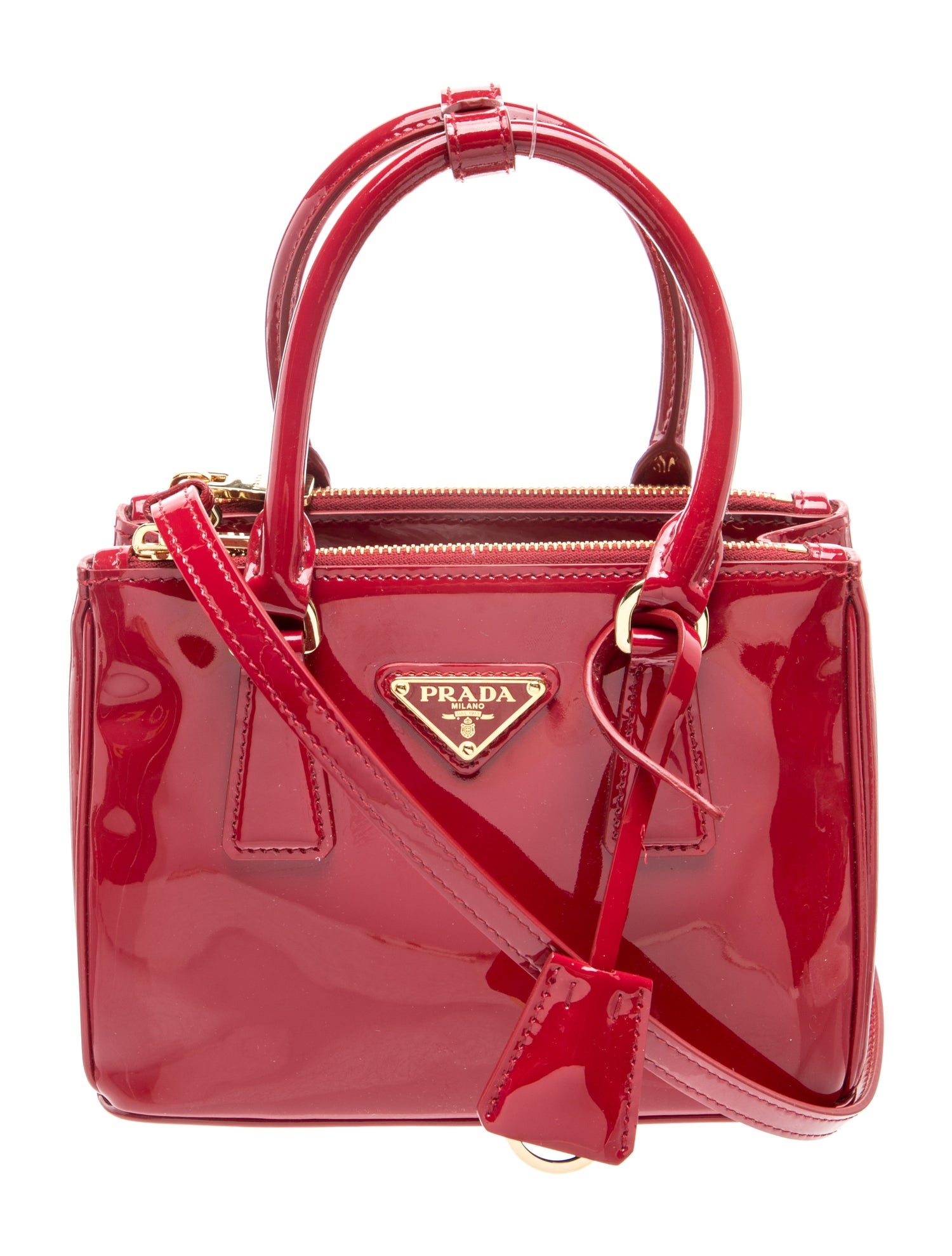 Enameled Metal Triangle Galleria Double Zip Mini 2023