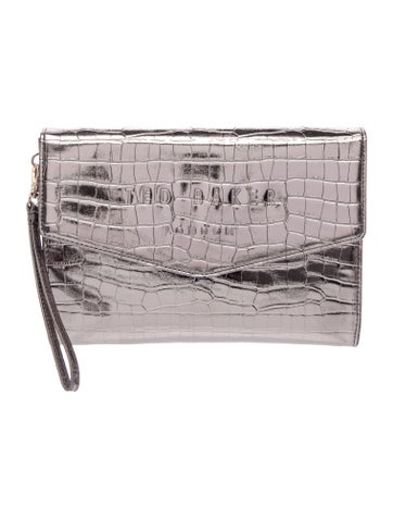 Embossed Leather Clutch