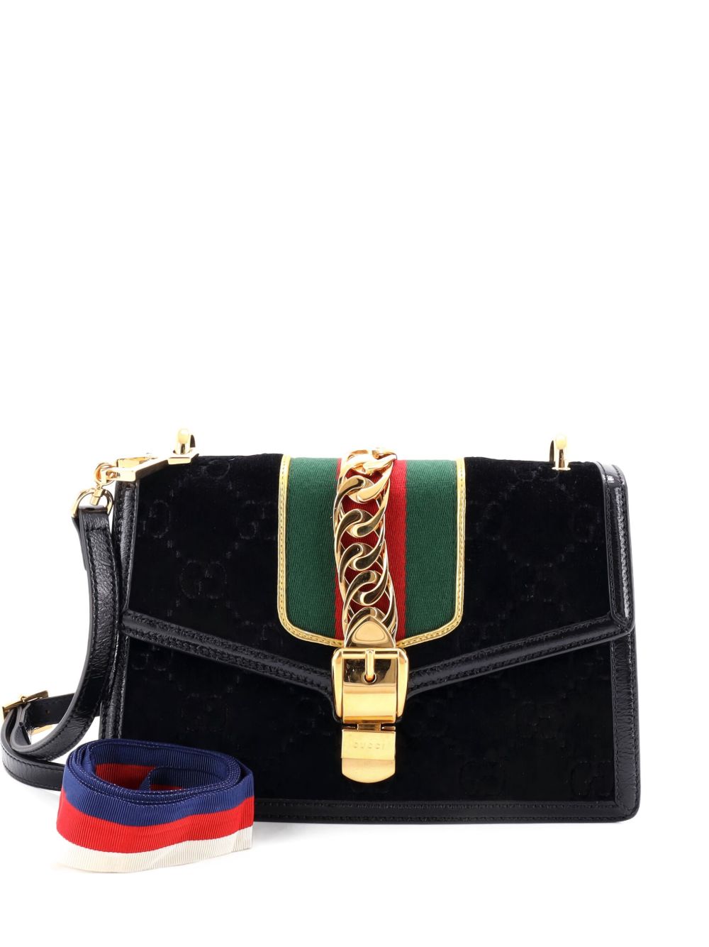 Sylvie Shoulder Bag GG Velvet Small crossbody bag