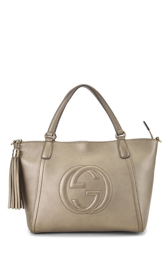 Gold Metallic Leather Soho Top Handle Bag