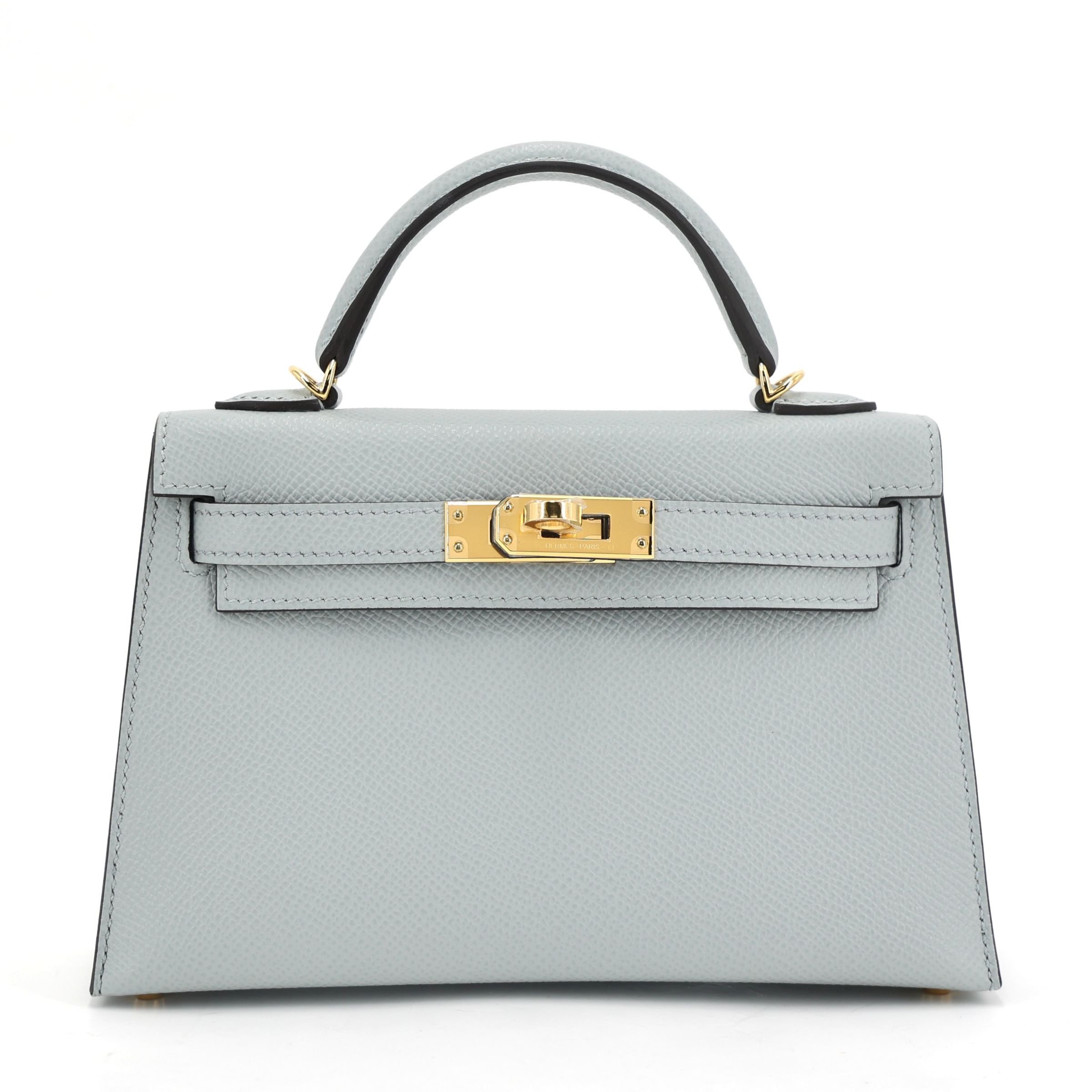 Hermes Brand New ( Rank N ) HERMÈS Mini Kelly II Bleu Glacier (8U) Epsom Gold hardware K (2025)