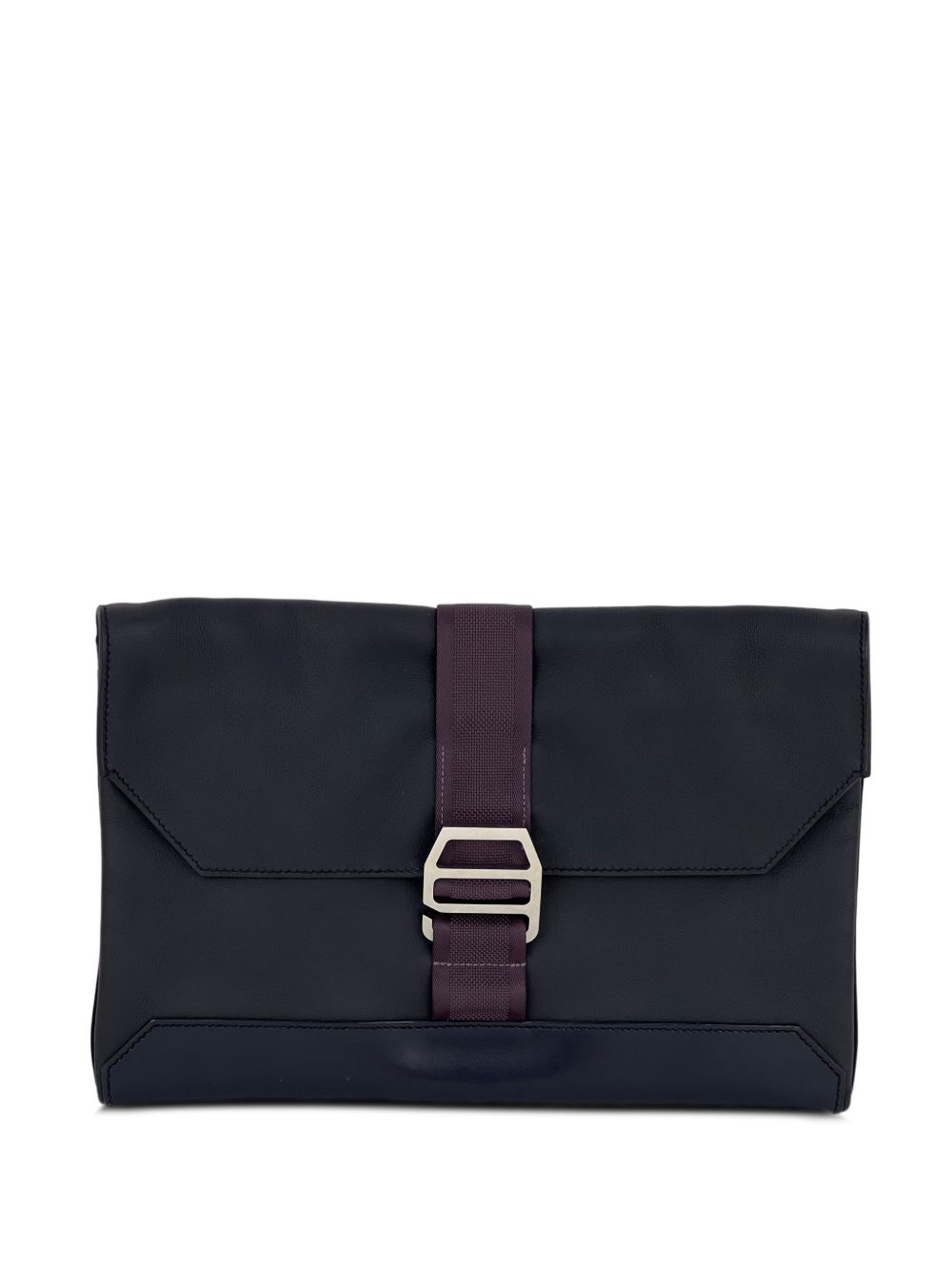 Cityslide flap leather clutch bag