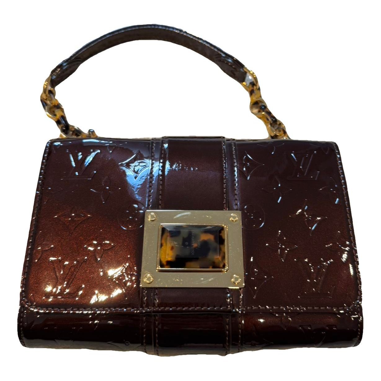 Patent leather clutch bag