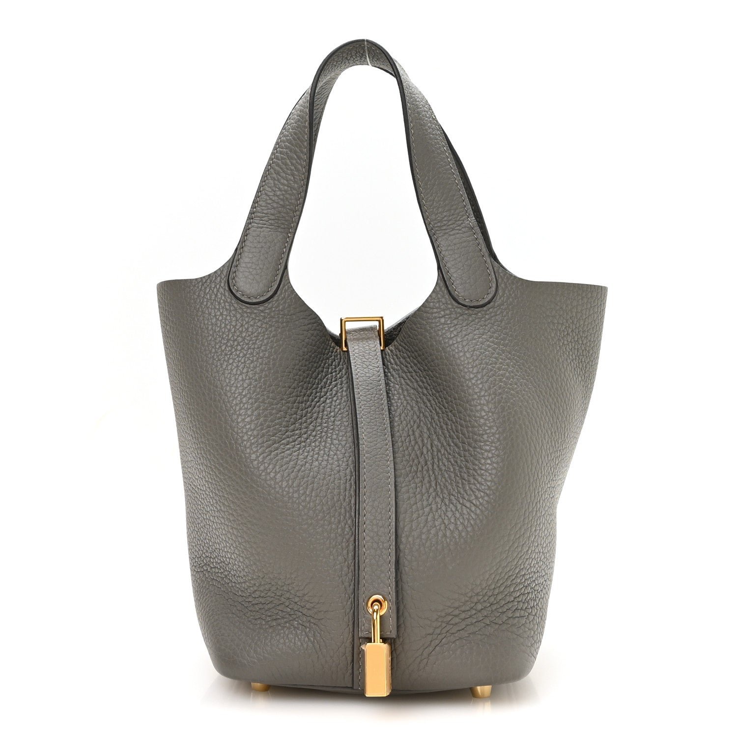 Hermes Taurillon Clemence Picotin Lock 18 PM Gris Meyer