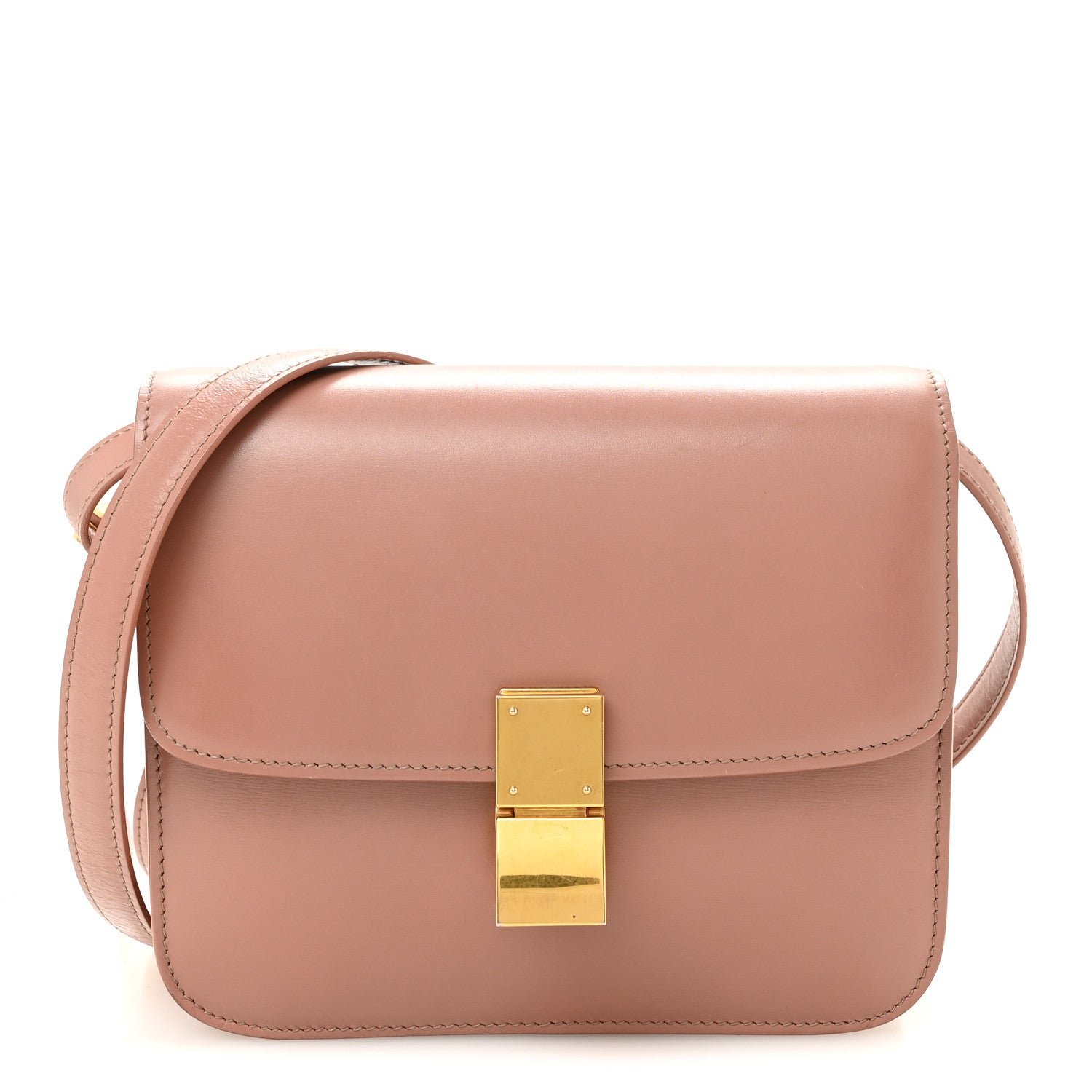 Celine Box Calfskin Teen Classic Box Flap Bag Antique Rose