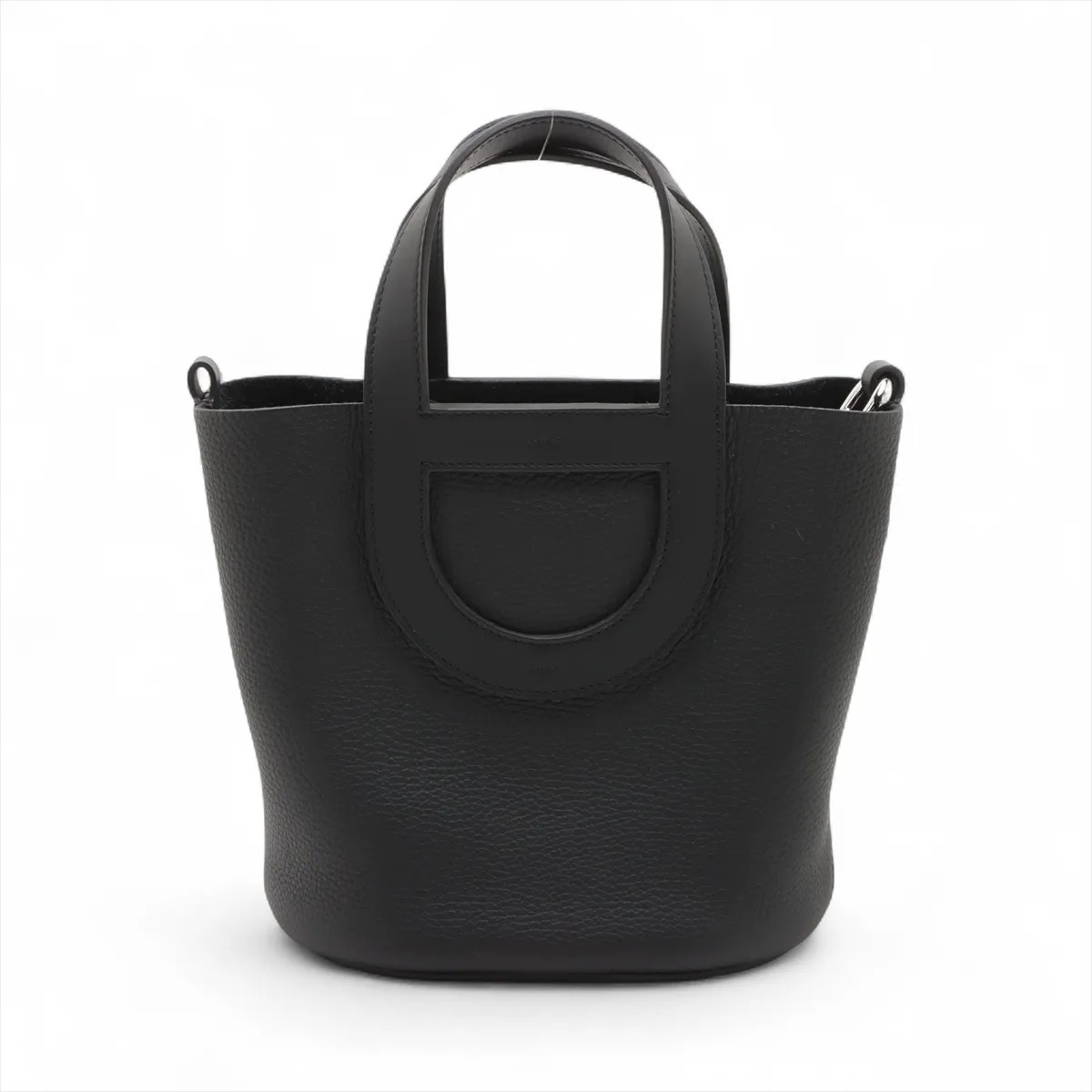 Hermes Hermès In the loop 18 Taurillon Clemence × Veau Swift Black Silver Metal Fitting