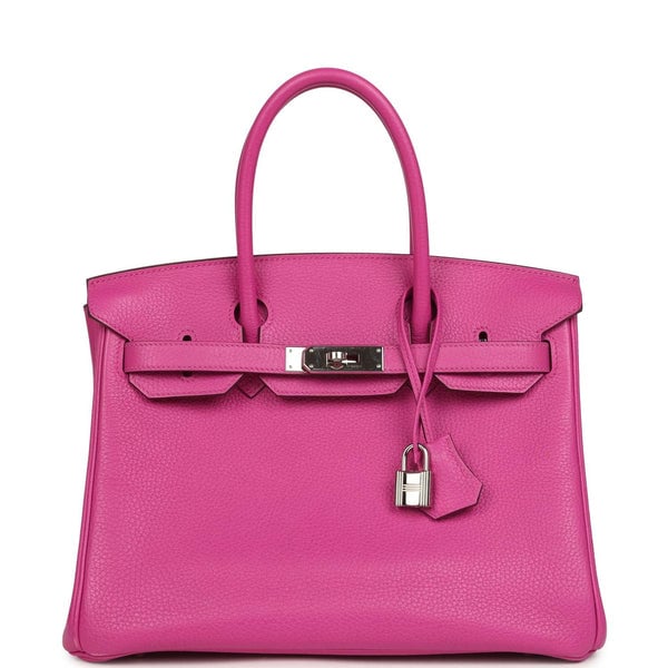Hermes Pre-owned Hermes Birkin 30 Magnolia Clemence Palladium Hardware