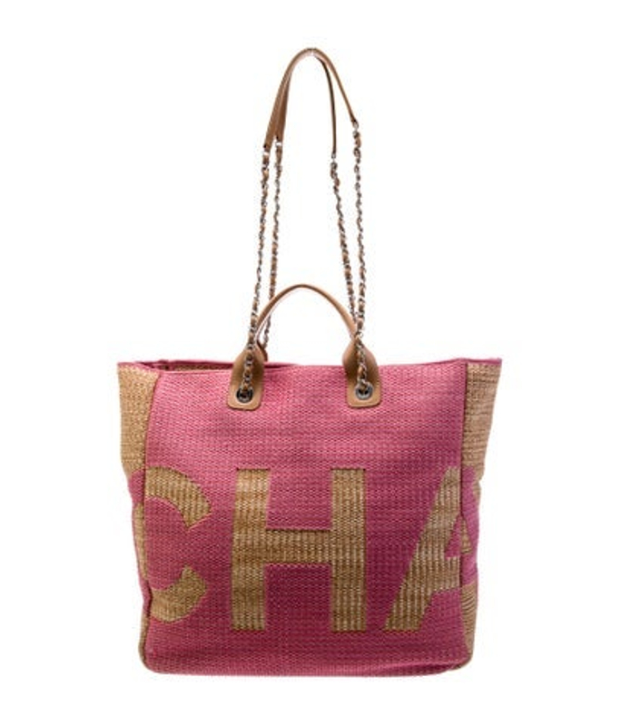 Chanel Raffia Maxi Deauville Shopping Tote