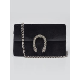 Gucci Black Velvet Dionysus Super Mini Chain Bag
