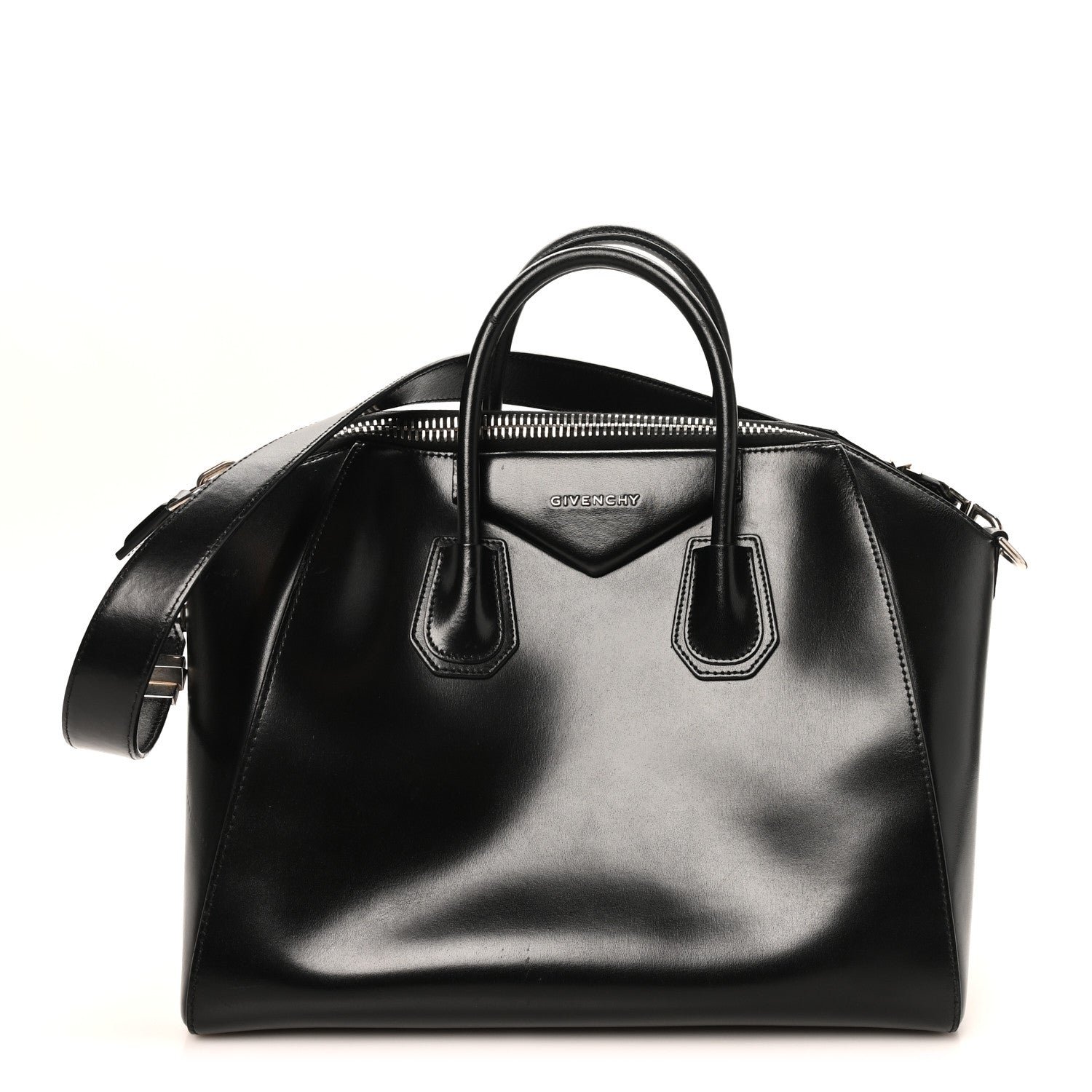 Givenchy Shiny Lord Calfskin Medium Antigona Black