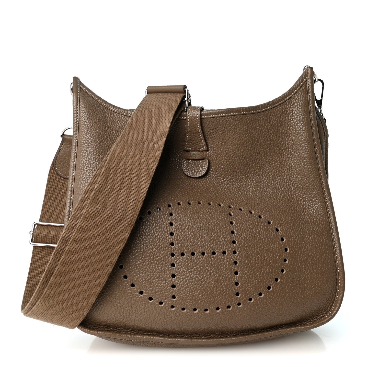 Hermes Taurillon Clemence EVELYNE III PM Etoupe