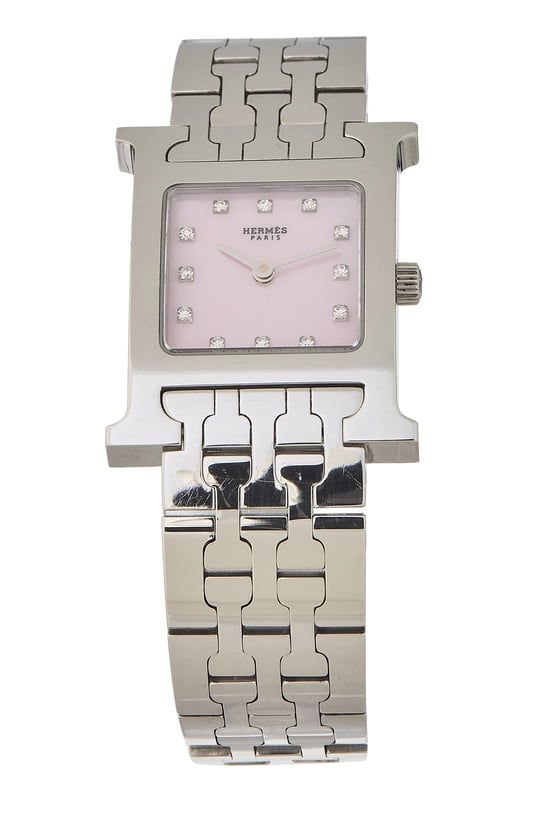 Pink Stainless Steel Heure H Watch Small