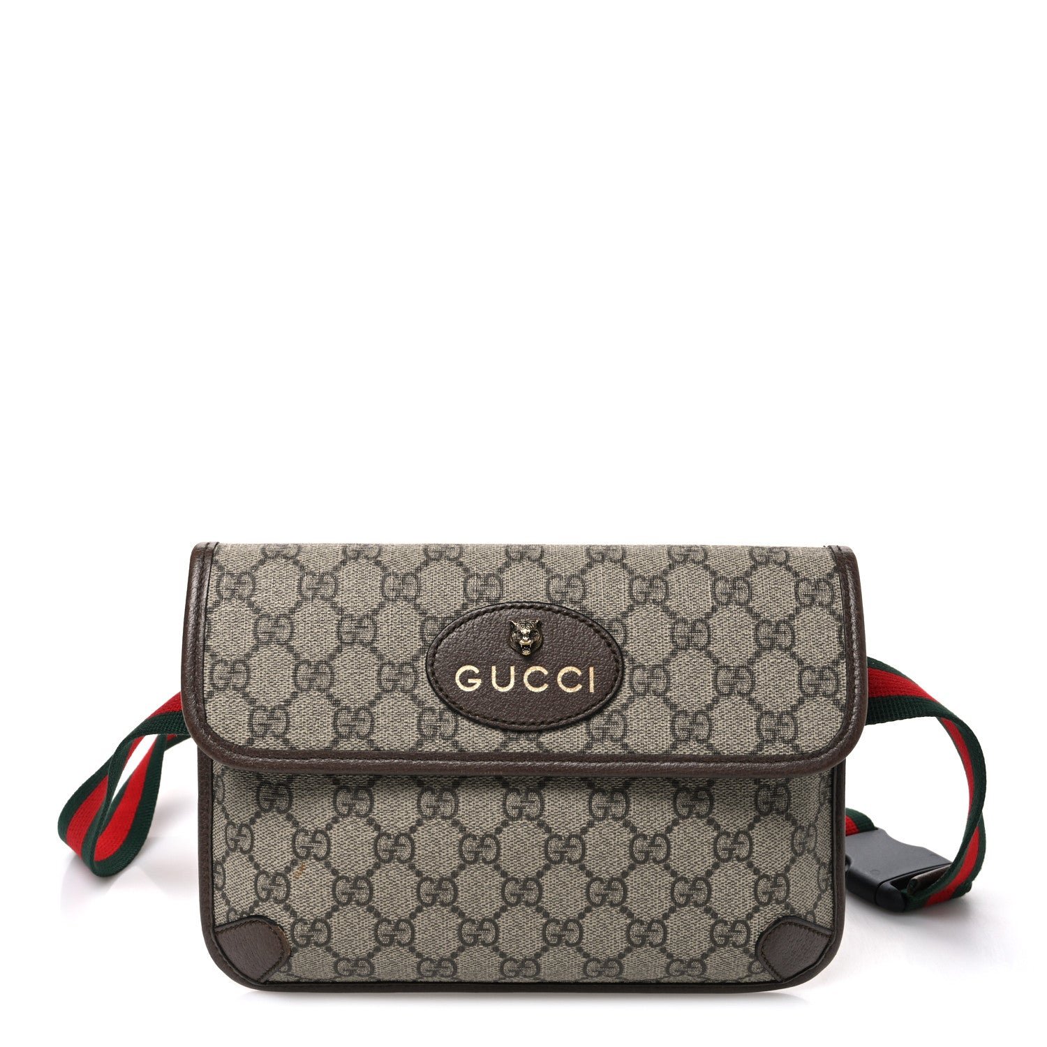 Gucci GG Supreme Monogram Neo Vintage Web Belt Bag Brown